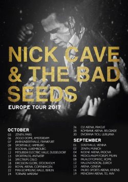NICK CAVE & THE BAD SEEDS Skeleton Tree 2017 European Tour Poster