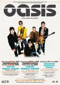 OASIS Standing On The Shoulder Of Giants 2000 UK Tour Poster