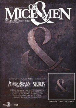 OF MICE & MEN The Flood 2012 UK Tour Poster Print