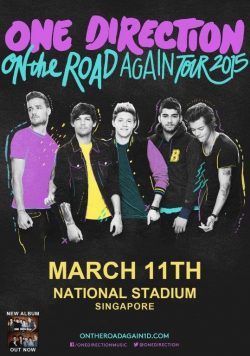 ONE DIRECTION March 11th 2015 Singapore National Stadium Poster Print