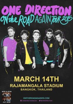 ONE DIRECTION March 14th 2015 Rajamangala Stadium Bangkok Poster Print
