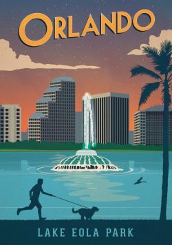ORLANDO Vintage Travel Poster Print