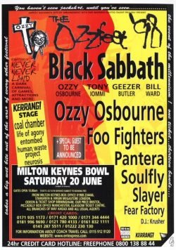 OZZFEST 1998 Black Sabbath Poster