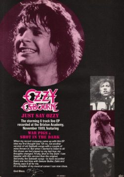 OZZY OSBOURNE Just Say Ozzy Poster