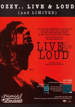 OZZY OSBOURNE Live & Loud Poster