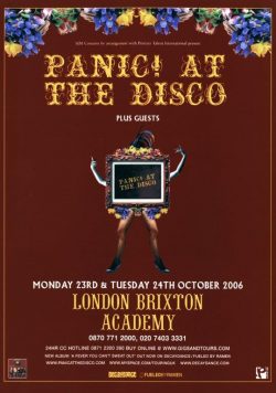 PANIC! AT THE DISCO London Brixton Academy 2006 Poster Print