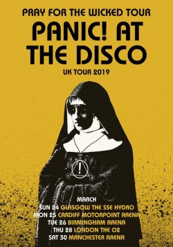 PANIC! AT THE DISCO Pray For The Wicked 2019 UK Tour: Yellow Poster