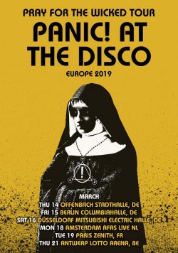 PANIC! AT THE DISCO Pray For The Wicked 2019 European Tour: Yellow Poster Print