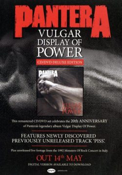 PANTERA Vulgar Display Of Power Poster
