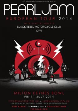 PEARL JAM Lightning Bolt 2014 European Tour Poster Print
