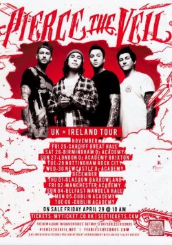 PIERCE THE VEIL Misadventures Nov/Dec 2016 UK/Ireland Tour Poster Print