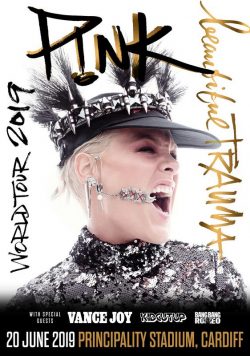 PINK (P!NK) CARDIFF Principality Stadium Beautiful Trauma 2019 UK Europe World Tour Poster Print