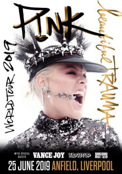 PINK (P!NK) LIVERPOOL Anfield Beautiful Trauma 2019 UK Europe World Tour Poster