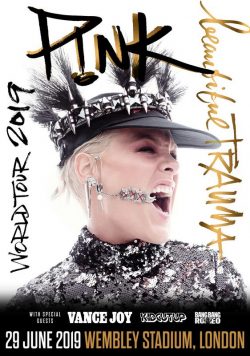 PINK (P!NK) LONDON Wembley Stadium  Beautiful Trauma 2019 UK Europe World Tour Poster Print