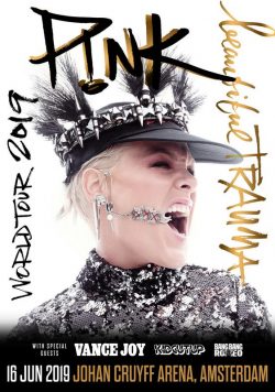 PINK AMSTERDAM Johan Cruyff Arena Beautiful Trauma 2019 UK Europe World Tour Poster