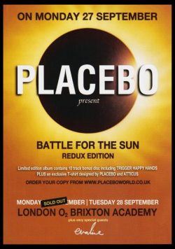 PLACEBO London o2 Brixton Academy 2013 Poster Print