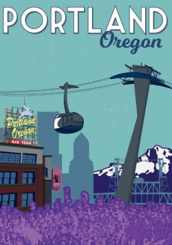 PORTLAND Vintage Travel Poster Print