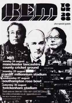 R.E.M. Accelerate 2008 UK Stadium Tour Poster