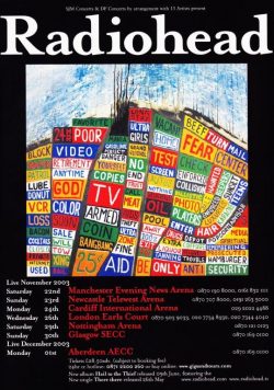 RADIOHEAD Hail To The Thief 2003 Tour Poster
