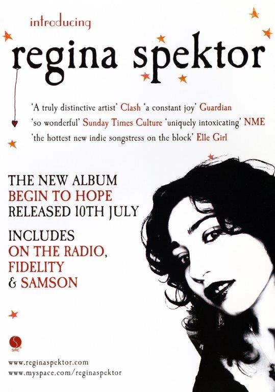 REGINA SPEKTOR Begin To Hope Poster Print