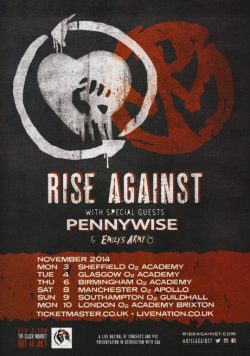 RISE AGAINST The Black Market 2014 UK Tour Poster Print