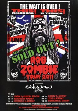ROB ZOMBIE Hellbilly Deluxe 2011 UK Tour Poster Print