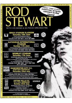 ROD STEWART Greatest Hits 1995 Stadium UK Tour Poster Print