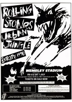 ROLLING STONES Urban Jungle 1990 London Wembley Stadium Poster Print