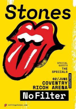 ROLLING STONES No Filter 2018 Tour - Coventry Ricoh Arena - 2 June Poster