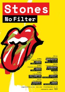 ROLLING STONES No Filter 2018 UK Stadium Tour Poster