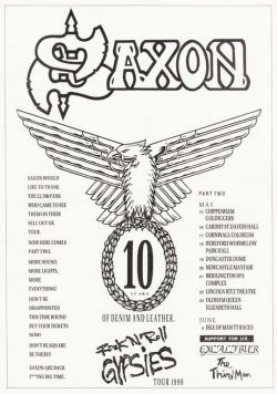 SAXON Rock N Roll Gypsies 1990 UK Tour Poster Print