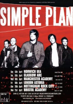 SIMPLE PLAN Get Your Heart On! UK Tour Poster Print