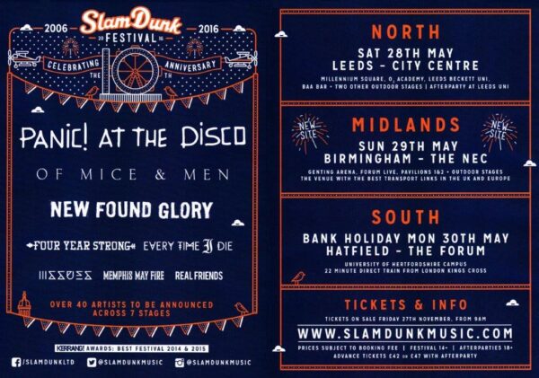 SLAM-DUNK FESTIVAL 2016 Panic! At The Disco Poster Print