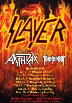SLAYER Repentless 2015 UK Tour Poster Print