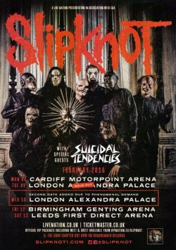 SLIPKNOT The Gray Chapter 2016 UK Tour Poster Print