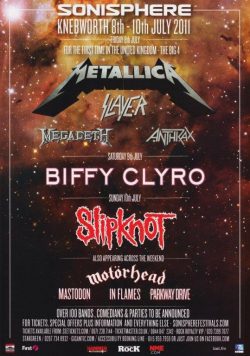 SONISPHERE FESTIVAL 2011 Metallica Poster