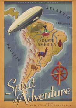 SPIRIT OF ADVENTURE Vintage Travel Poster Print