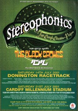 STEREOPHONICS A Day At The Races 2001 UK Tour Poster Print