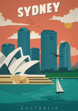 SYDNEY Vintage Travel Poster Print
