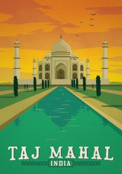 TAJ MAHAL Vintage Travel Poster