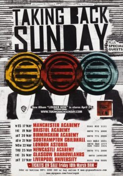 TAKING BACK SUNDAY Louder Now 2006 UK Tour Poster