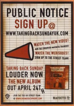 TAKING BACK SUNDAY Louder Now Poster Print