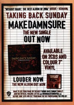 TAKING BACK SUNDAY Make Damn Sure Poster