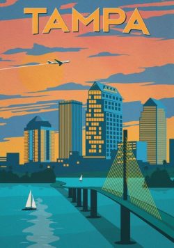 TAMPA Vintage Travel Poster Print