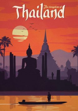 THAILAND Vintage Travel Poster