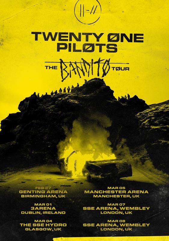 TWENTY ONE PILOTS Trench UK 2019 The Bandito Tour Poster