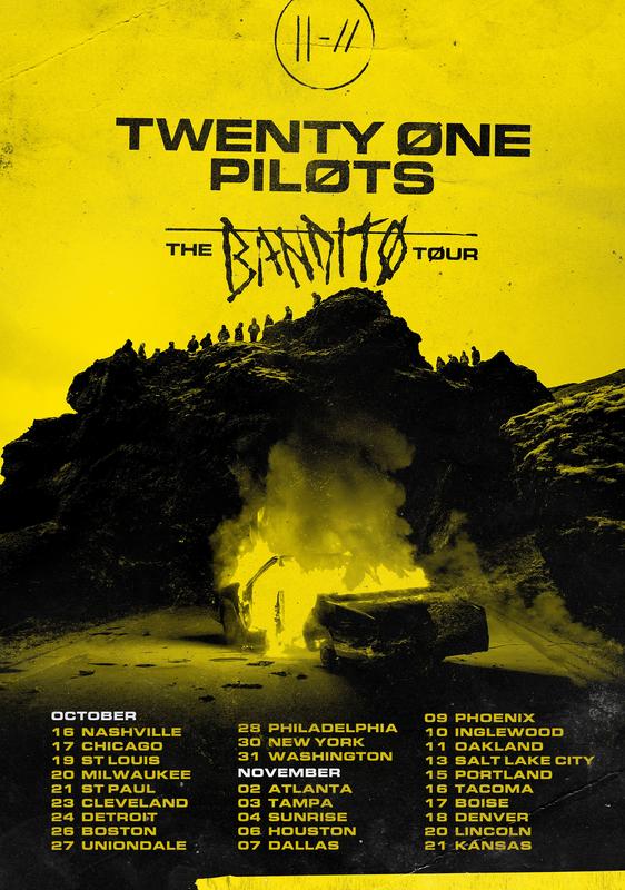 TWENTY ONE PILOTS Trench US North American 2019 The Bandito Tour Poster