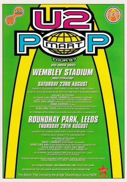 U2 Wembley Stadium 22/23 August 1997 PopMart UK Tour Poster Print