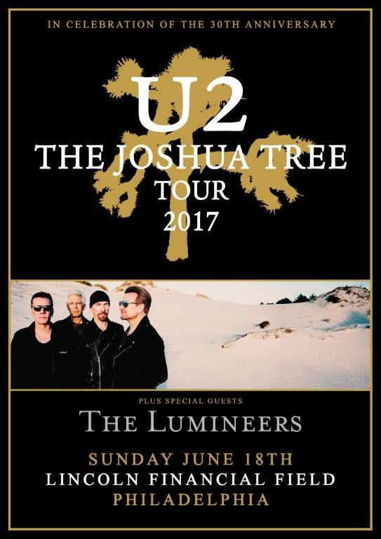 U2 Tree Tour: Philadelphia Lincoln Field 2017 Poster Print - prints4u