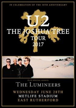 U2 Joshua Tree Tour: East Rutherford MetLife Stadium 2017 Poster